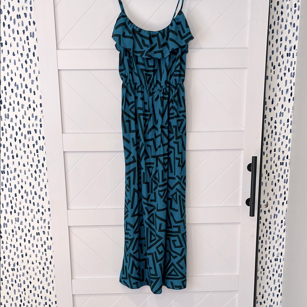 Forever 21 Blue and Black Spaghetti Strap Sundress